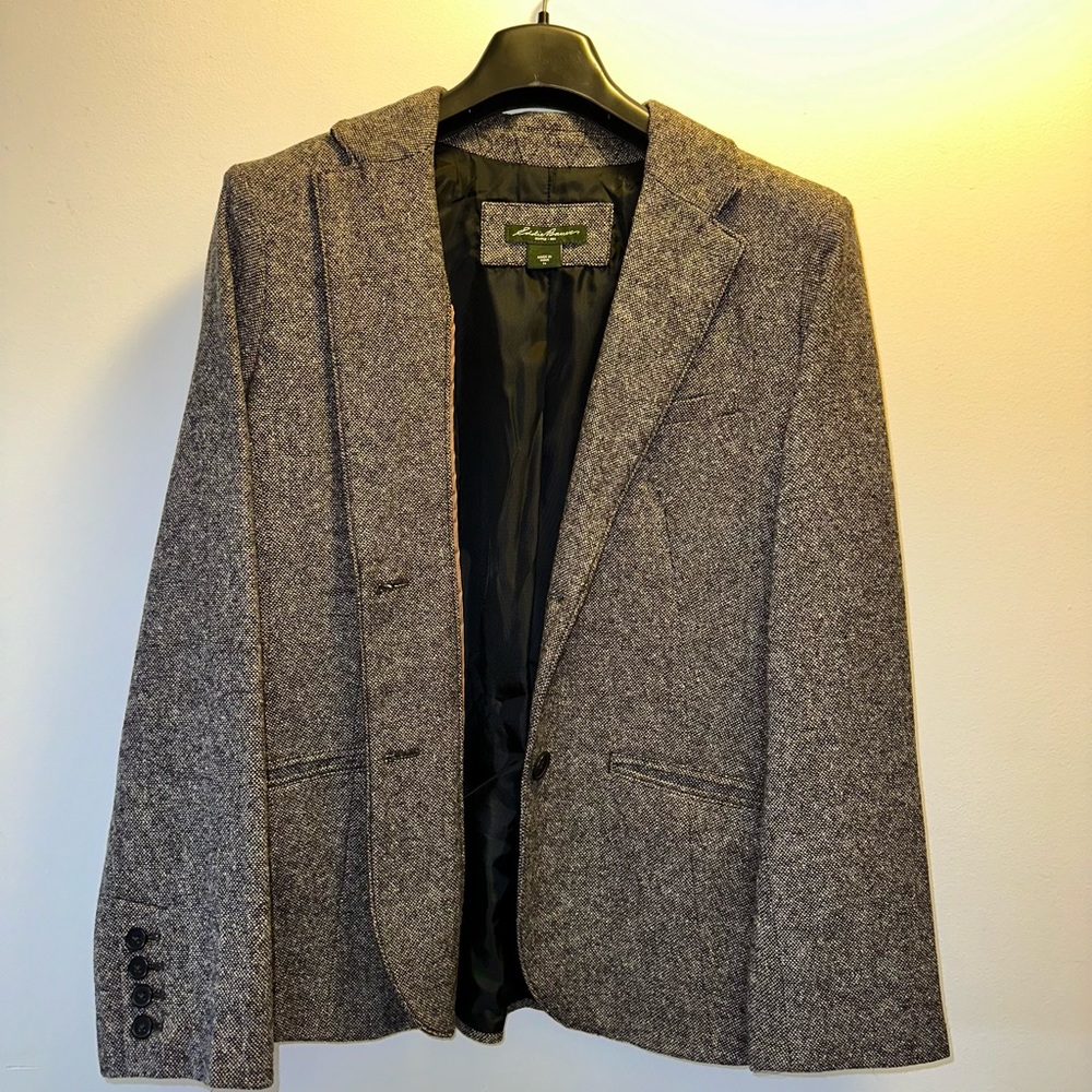 Eddie Bauer, Black Wool Blazer, Large, Size 14